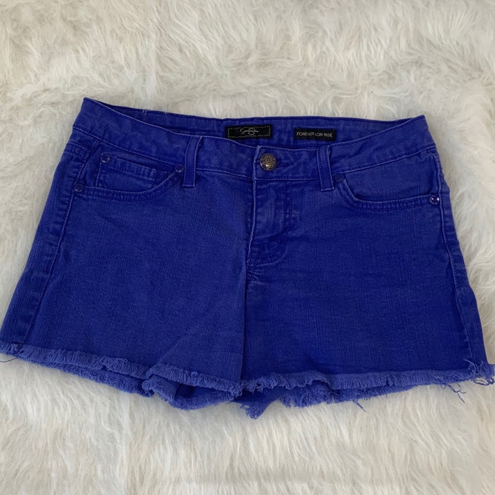 Jessica Simpson raw hem colored denim shorts Sz 25
